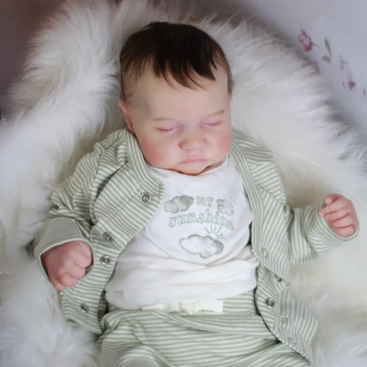  20" Reborn Newborn Lifelike Sleeping Baby Doll Boy Berdy with 🔊Heatbeat Coos and Breath💗 - Reborndollsshop®-Reborndollsshop®