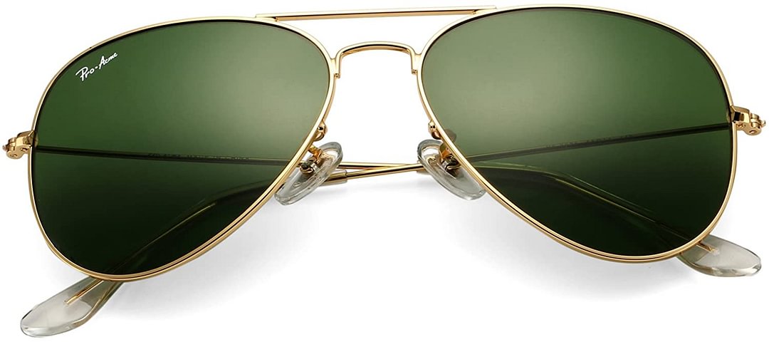 Classic Aviator Sunglasses for Men Women 100% Real Glass Lens
