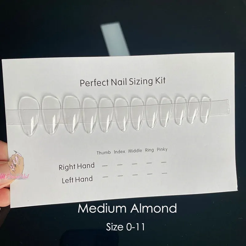 Press On Nail Sizing Kit Sample False Nail Tips Chart Template Card French Manicure Custom Nails Supply-Nail Inspo