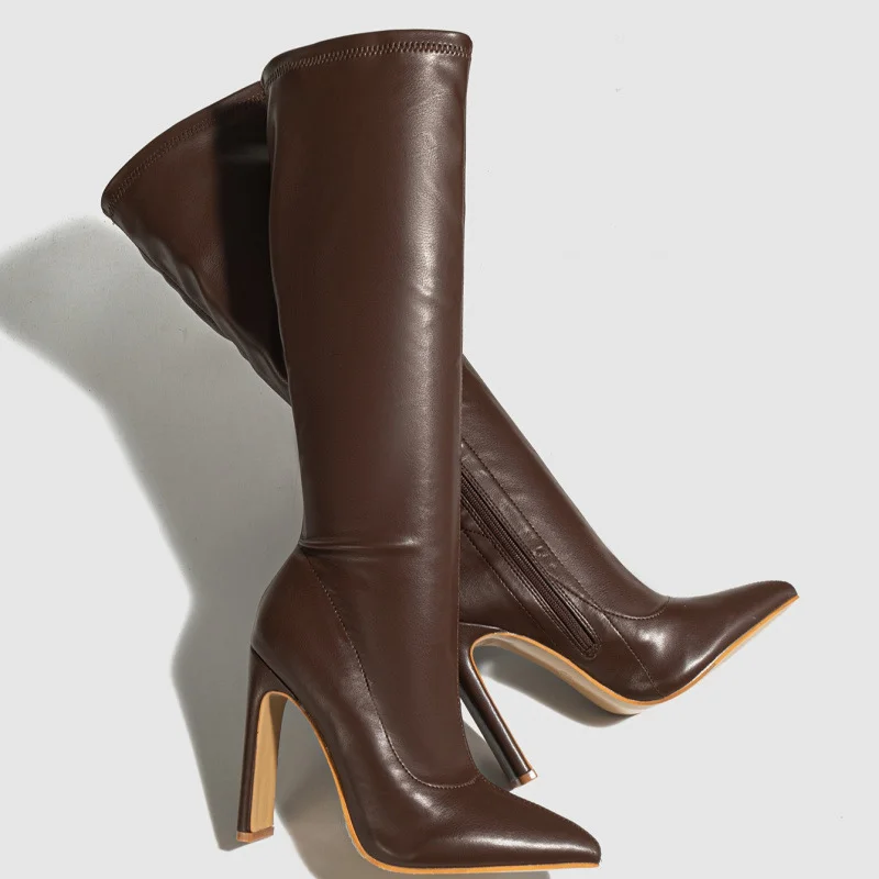 Yyvonne Naked Boots Temperament Sharp High And Long Boots And Thin Knight Boots