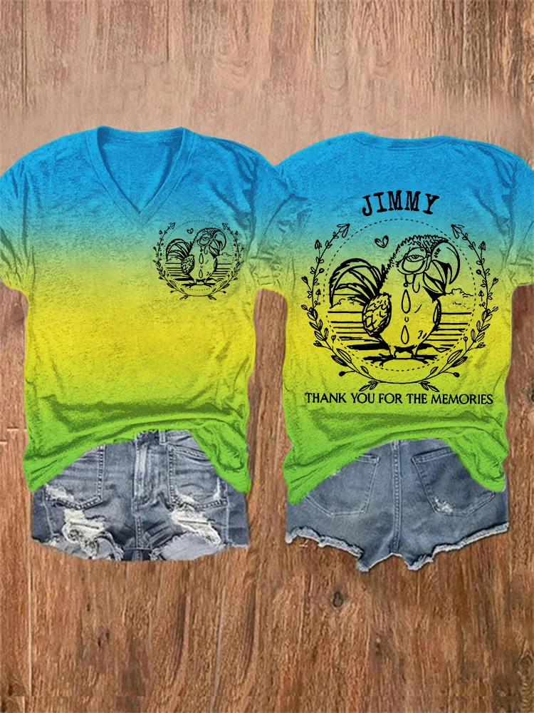 RIP Jimmy Crying Parrot Gradient T Shirt