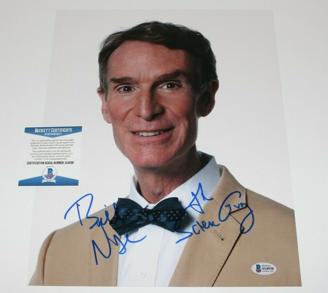 BILL NYE THE SCIENCE GUY SIGNED 11x14 INCH Photo Poster painting BECKETT BAS COA PORTRAIT