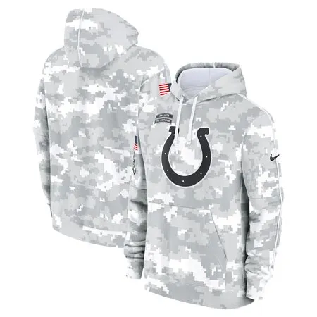 Youth Indianapolis Colts  White/Gray 2024 Salute To Service Pullover Hoodie