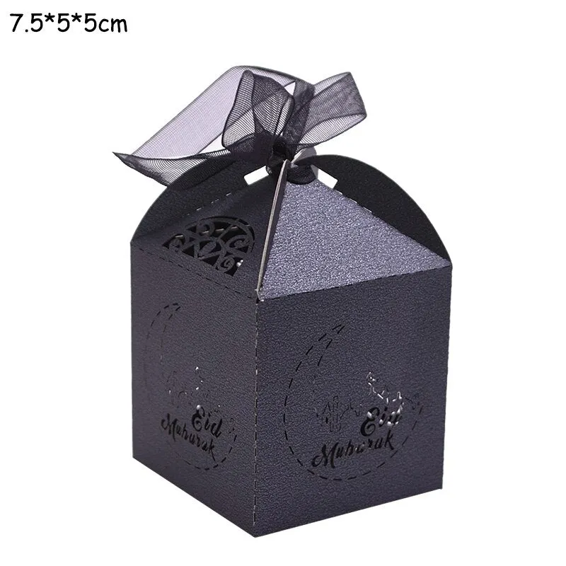 10pcs Eid Mubarak Candy Box Favor Box Ramadan Kareem Gift Boxes Islamic Muslim Festival Happy al-Fitr Eid Event Party Supplies