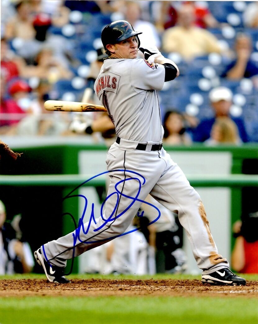 Signed 8x10 JASON MICHAELS Houston Astros Photo Poster painting - COA