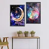 2Pcs/set Diamond Painting-DIY Full Round Drill Stars Moon(40*60CM)