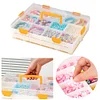 (US Only)2 Layers Plastic Bead Storage Box DIY Art Craft Accessory Organizer Case(Orange)