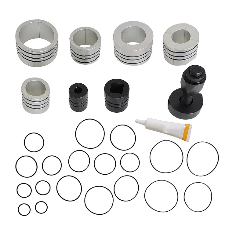 Silscvtt 1 5/8 to 4 1/4 10-Ton Hydraulic Pump with 4 Foot High Pressure Hose Various Collets and Storage Box Hydraulic Tube Expander Kit