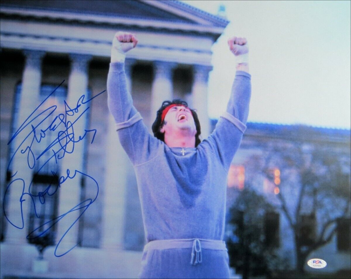 Sylvester Stallone Signed Autographed 16X20 Photo Poster painting Rocky Inscribed PSA AJ57604