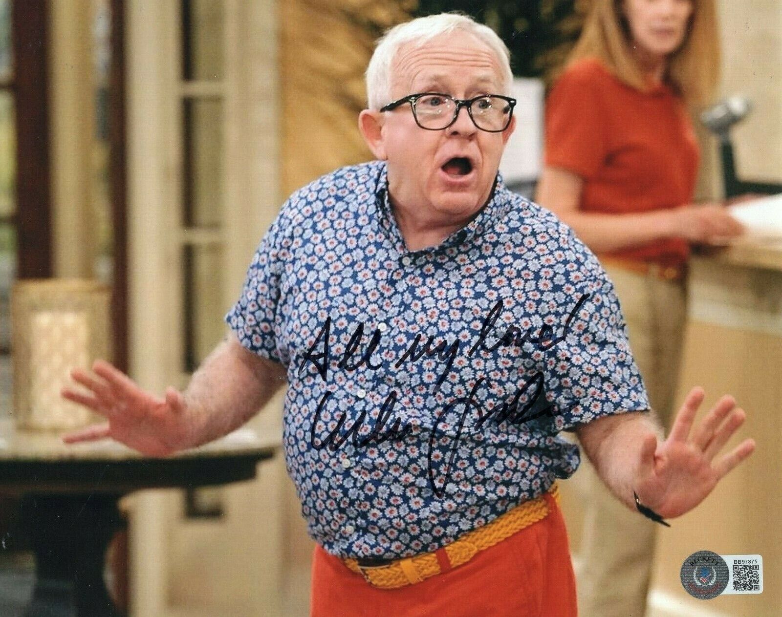 Leslie Jordan Signed Will and Grace TV Show 8x10 Photo Poster painting w/Beckett COA BB97875