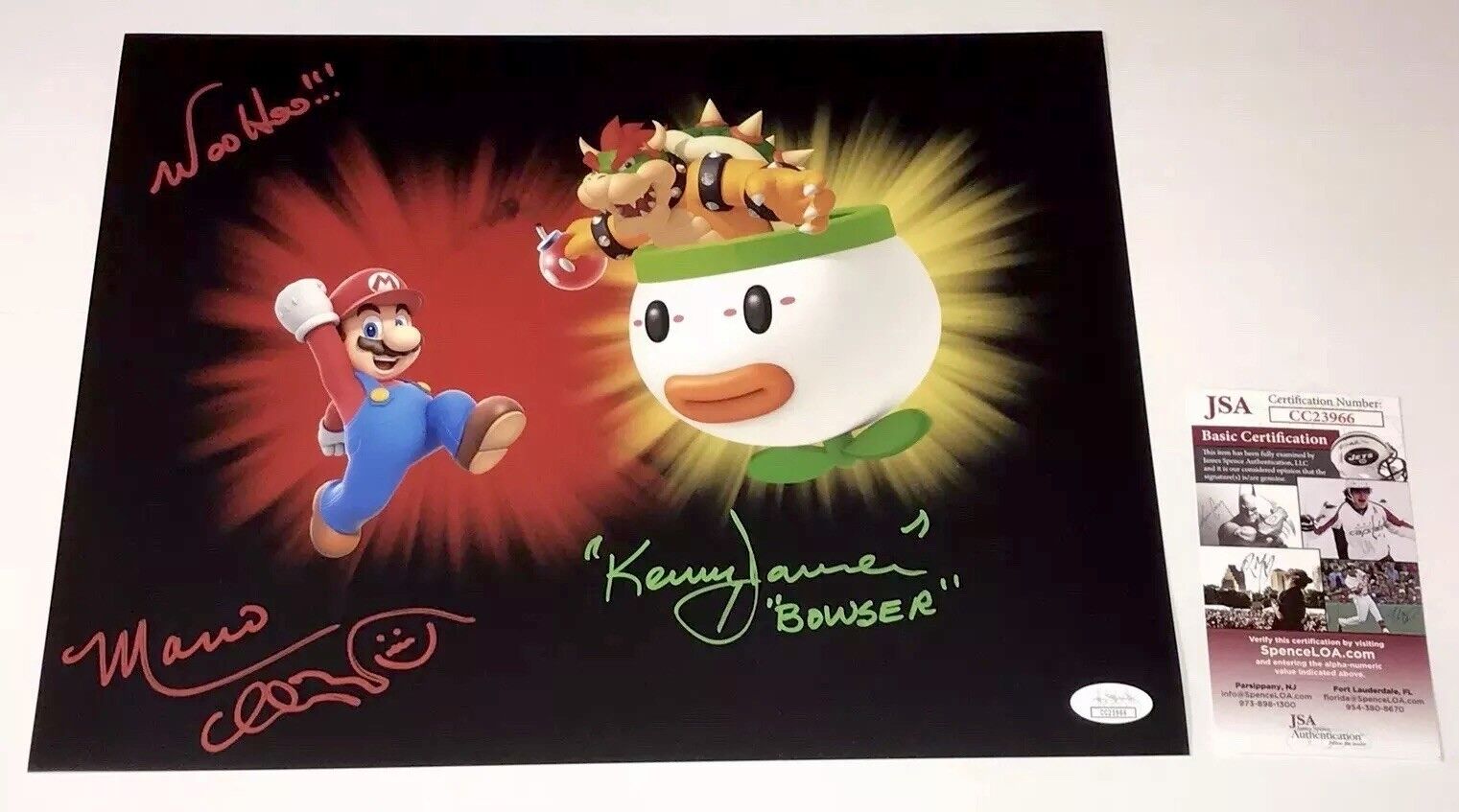 CHARLES MARTINET & KENNY JAMES Signed 11x14 Nintendo Super Mario Photo Poster painting JSA COA