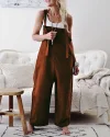 Retro Dungarees Summer Pants Jumpsuits Overalls Playsuit Bib Pants Linen Casual Loose Jumpsuit