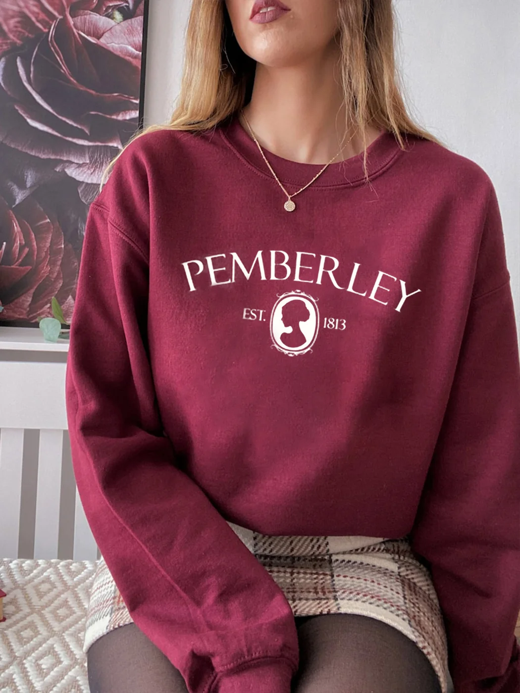 Pemberley Sweatshirt,Pride And Prejudice,Vintage Print Crewneck Sweatshirt / DarkAcademias /Darkacademias