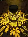 Solar Powered Deck Step Stair Lights Mandalas Theme Waterproof Fence Light Decorative Mandalas Lights for Garden Post Patio Backyard Yard Decor