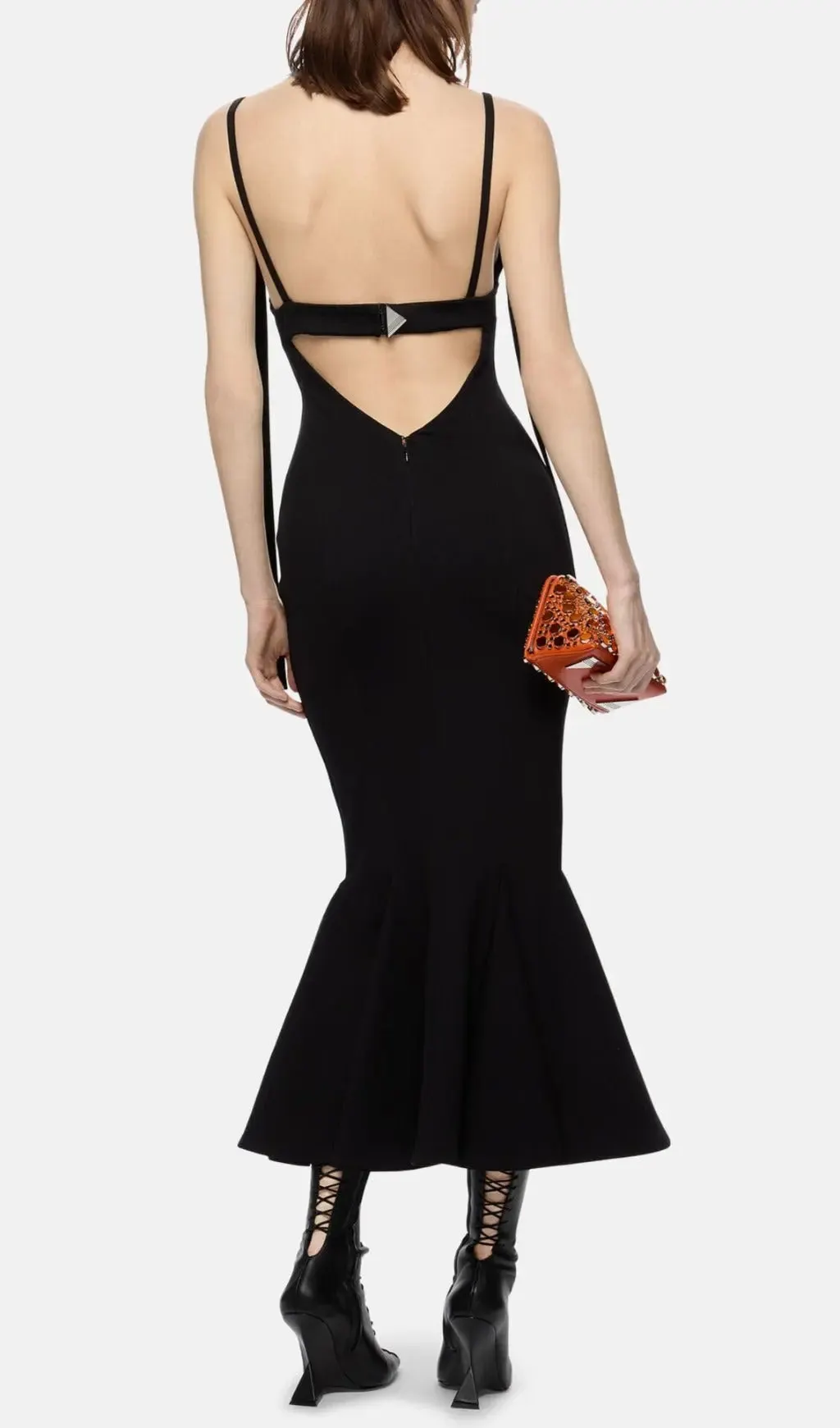 chinese dress ladies Compass Hug Slim Fit Long Dress Black – SMFK Official main image 1