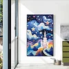 Diamond Painting-DIY Full Round Drill Abstract Starry Sky Castle(40x60cm)