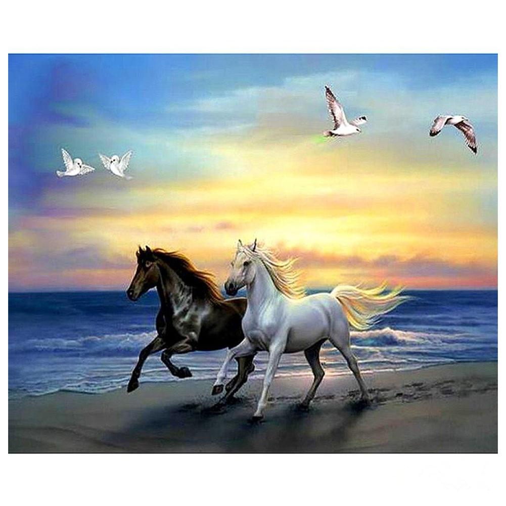 

30*40CM - Horses - Special Shaped Diamond Painting, 501 Original