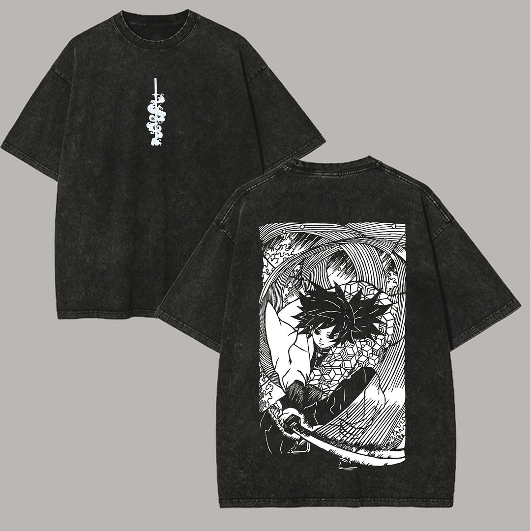 Demon Slayer Printed Unisex Washed T-Shirt