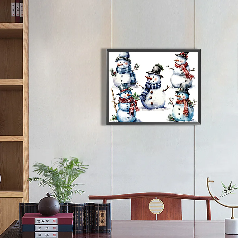 Full Round Diamond Painting 50*40cm - Christmas Snowman