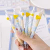 20PCS Blue Flower Plaid Cheese Egg Press On 0.7mm Gel Pens School Season Student Exam Writing Office Stationery Gift