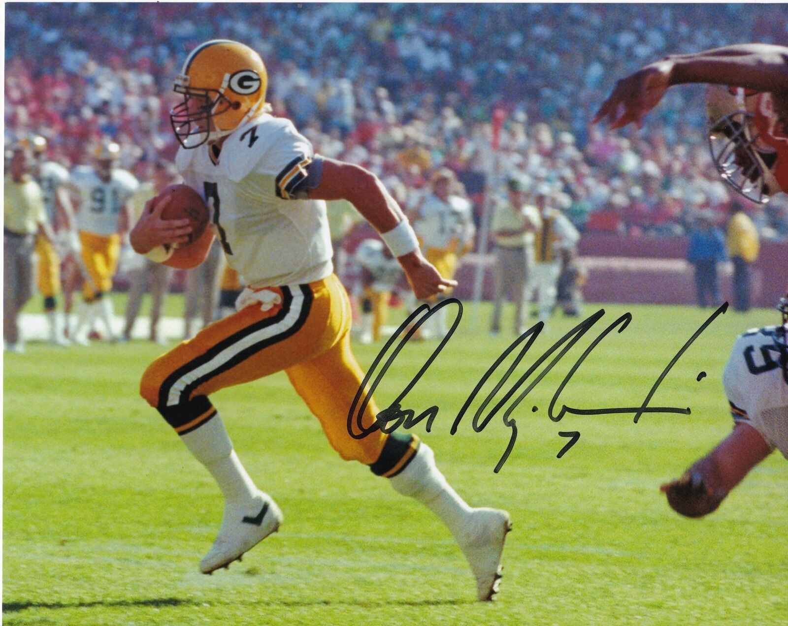 DON MAJOWSKI GREEN BAY PACKERS ACTION SIGNED 8x10