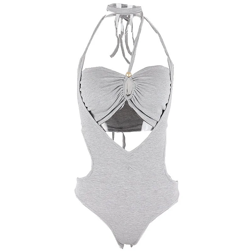 Uveng Uveng Popular Sexy Metal Decoration Hollow Wrapped Chest Hanging Neck Band Suit
