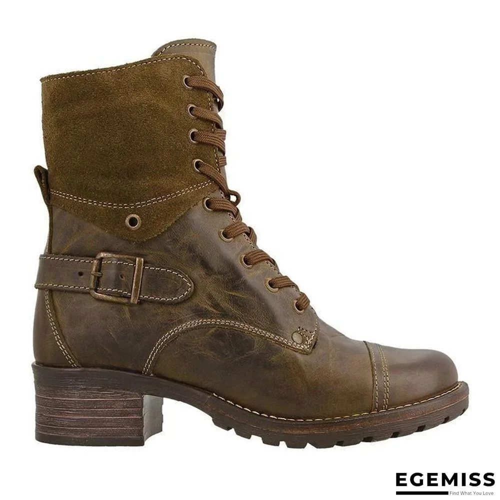 Classic Motorcycle Lace Up Ankle Boots | EGEMISS