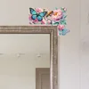 (US Local)Flowers Butterflies 5D DIY Wooden Diamond Painting Door Topper for Party (Right)