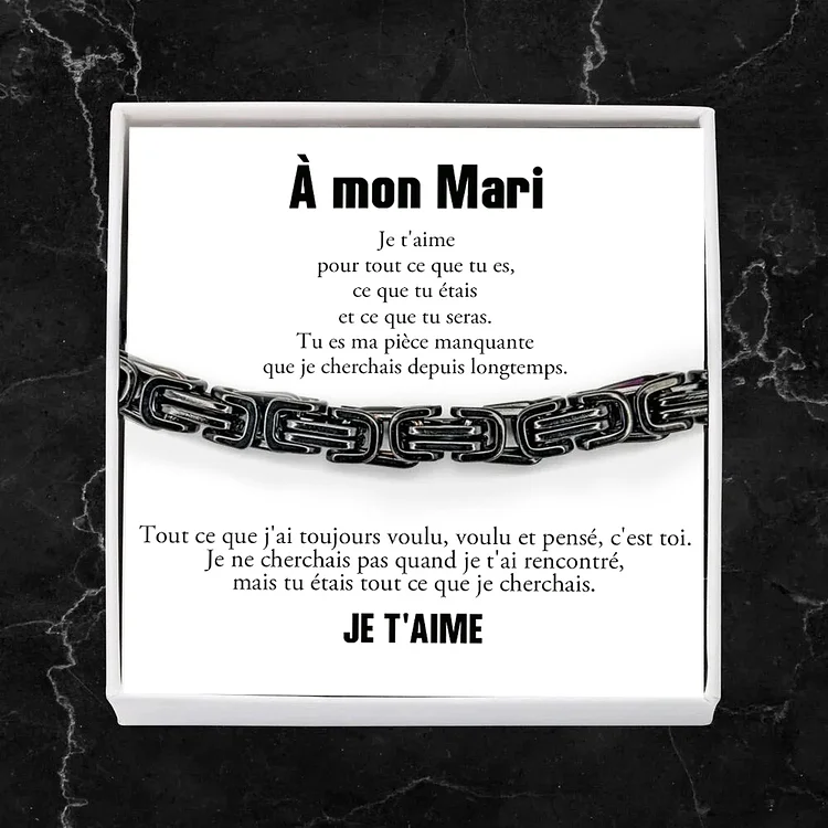 À Mon Mari-Bracelet Gourmette Bracelet Homme Jessemade FR
