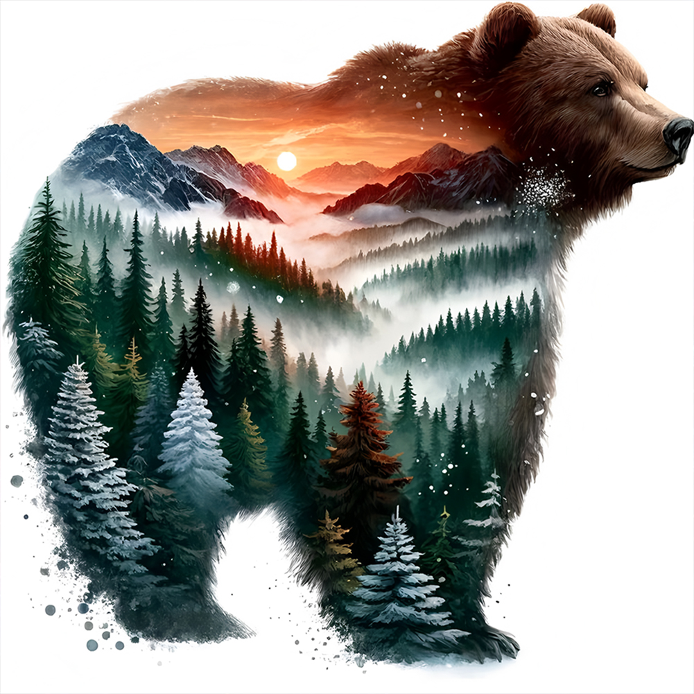 Forest Bear 30*30cm(canvas) full round drill diamond painting