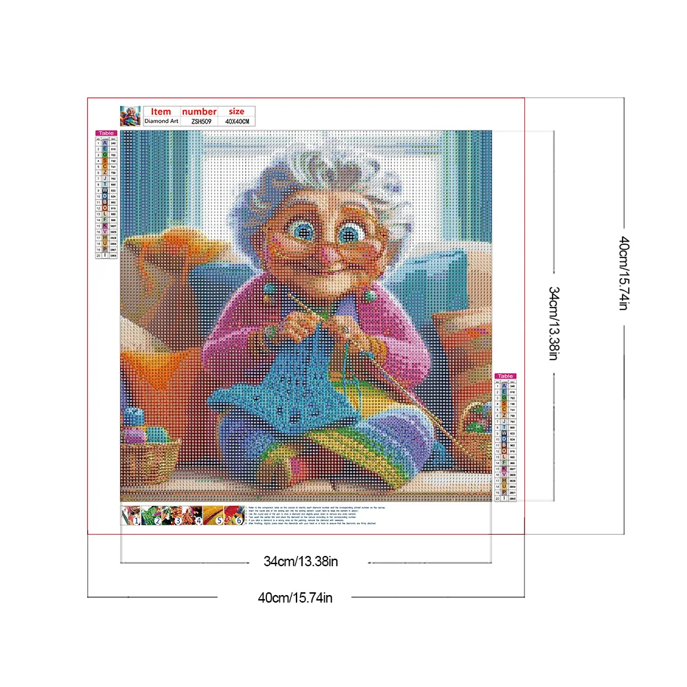 Diamond Painting - Full Round Drill - Grandma(Canvas|40*40cm)
