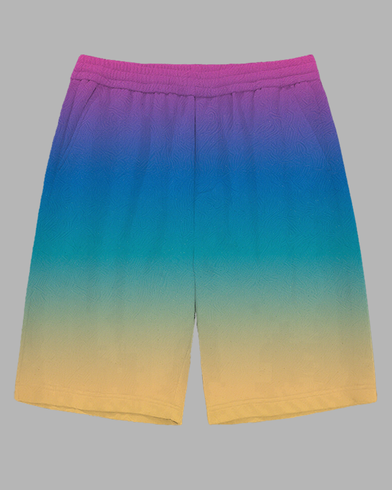 Men's Daily Casual Vibrant Rainbow Theme Gradient Style Big and Tall Shorts
