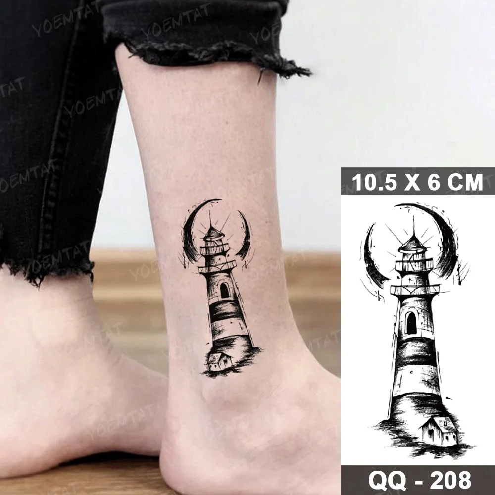 Waterproof Temporary Tattoo Stickers Clock Compass Flower Arrow Henna Flash Tatoo Women Men Indian Hand-painted Small Fake Tatto