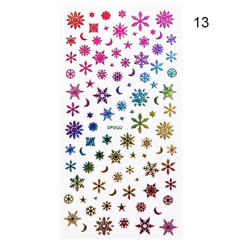 1 Sheet 3D Nail Stars Love Stickers Glitter Shiny Decoration Decal DIY Transfer Adhesive Colorful Nail Tips Tattoo Manicuring
