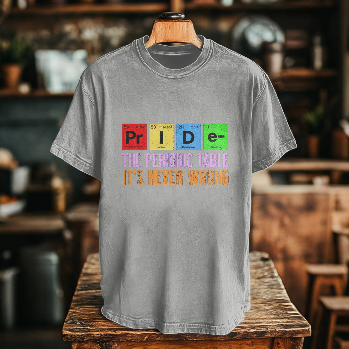 Comstylish Unisex Pride Pattern Washed Crew Neck T Shirt