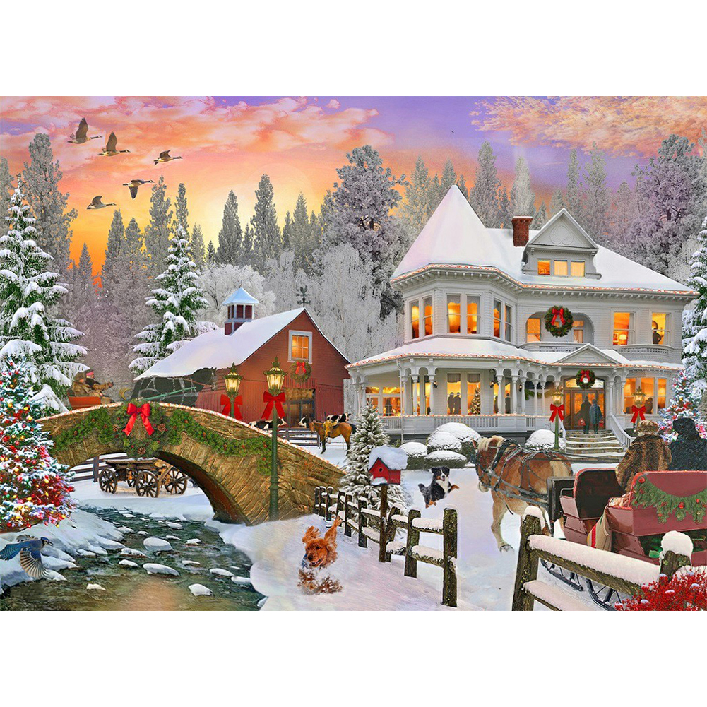 

Christmas Atmosphere - Round Drill Diamond Painting - 55*40CM, 501 Original