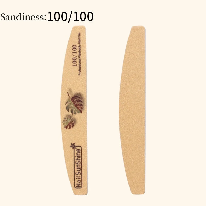 1Pc 80/100/150/180/240 Professional Half Moon Nail File Grinding Block File Nail Buffer Colorful Lime Manicure Pedicure DIY Tool-Nail Inspo