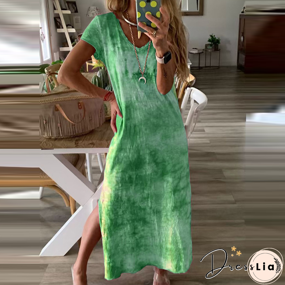 Women Ethnic Bohemian Cotton Printed  Linen Long Sleeve Dress