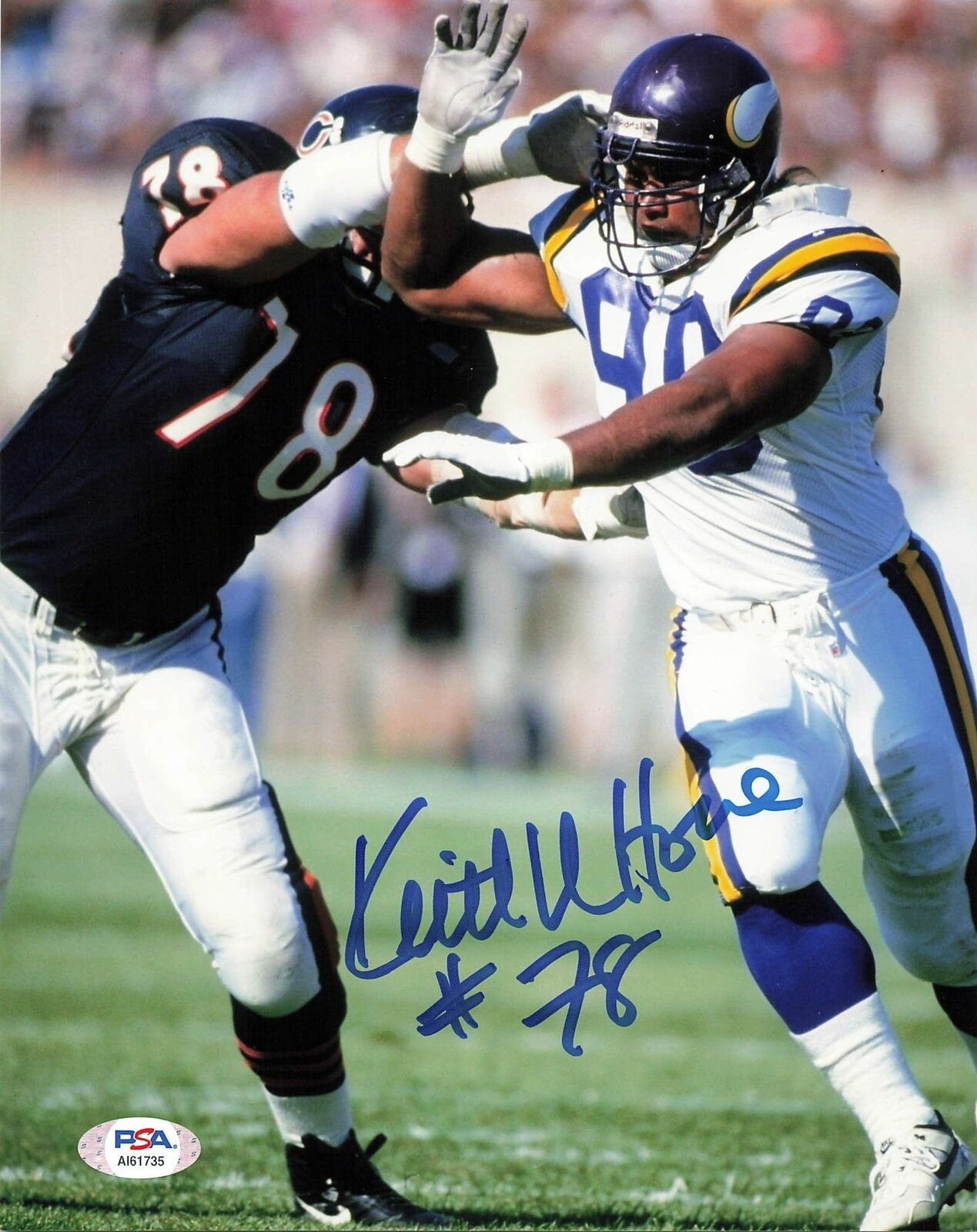 KEITH VAN HORNE signed 8x10 Photo Poster painting PSA/DNA Chicago Bears Autographed