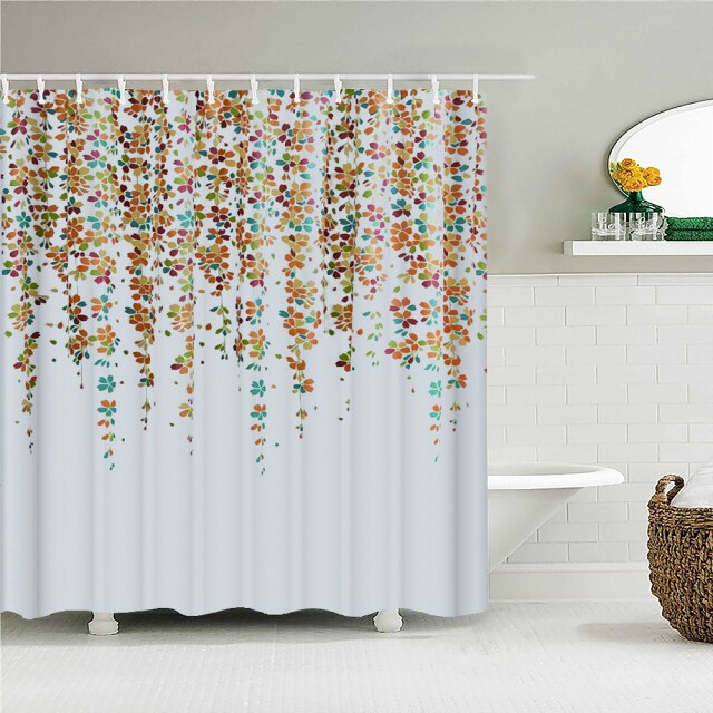 

Shower Curtain – Flowers Grass Green Plants-180*180cm, 501 Original