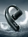 Bluetooth-compatible 6.0 Business Ear-mounted Earphones Single Ear Open Ear Earphone with LED Digital Display Noise Cancellation for Running Driving Business