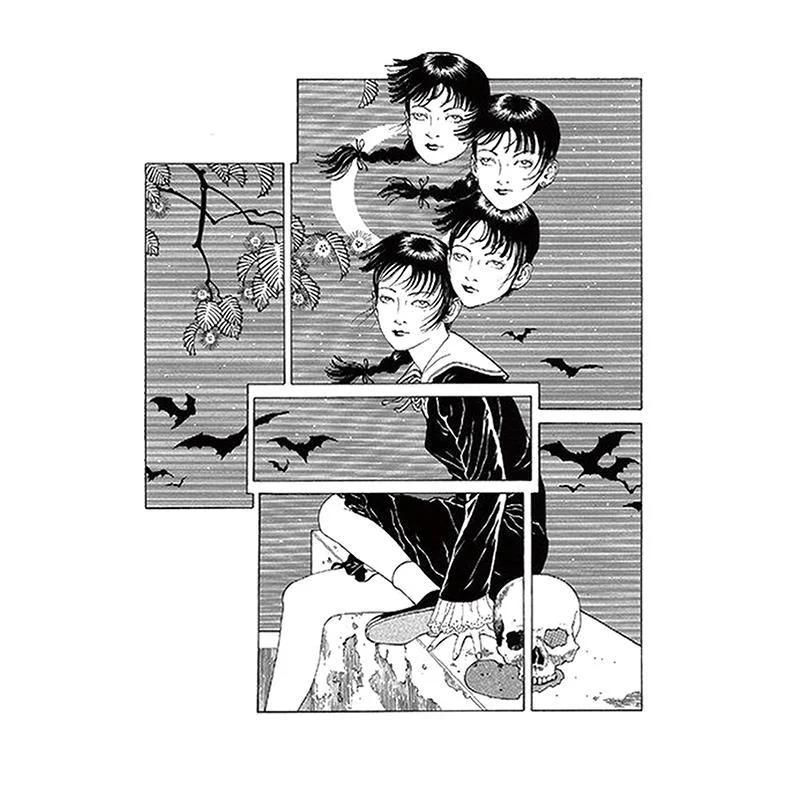 Japanese Dark Comics Evil Kawakami Tomie Double-sided Girl Waterproof Temporary Fake Tattoo Sticker Sleeve Anime Tattoo