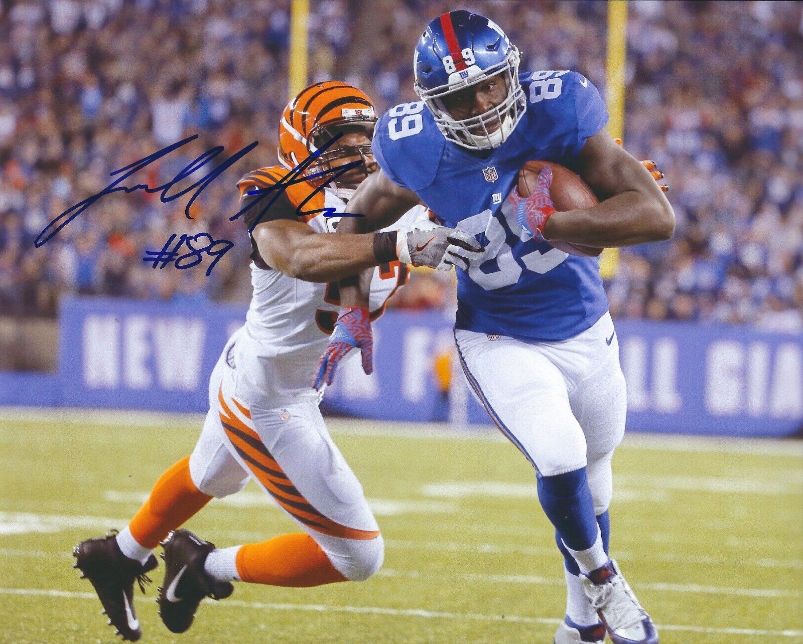 Autographed JERELL ADAMS 8X10 New York Giants Photo Poster painting with COA