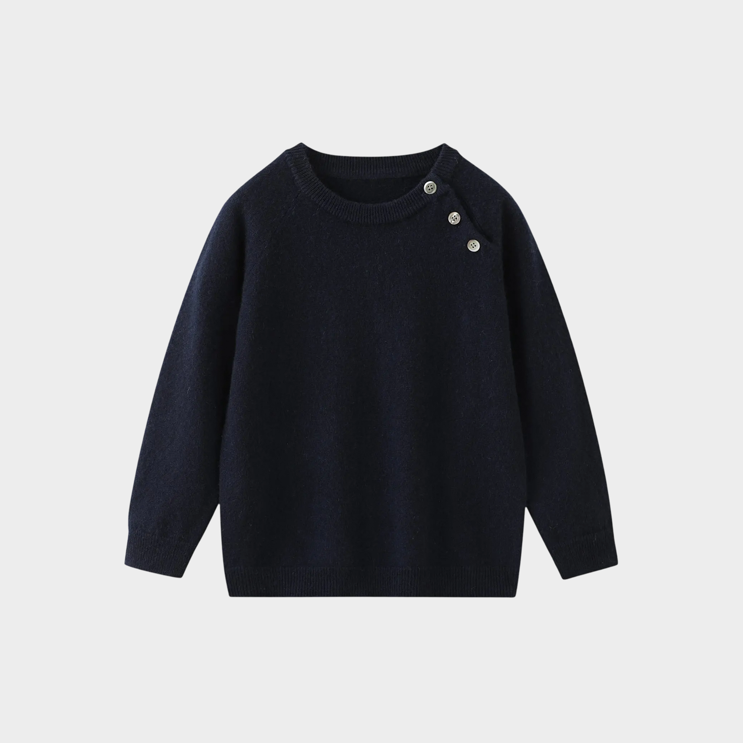 Kids' Drop-Shoulder 3-Button Cashmere Sweater REAL SILK LIFE