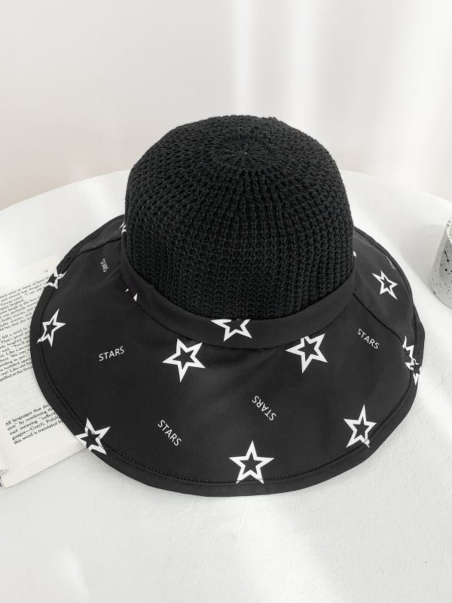Women's Sun Hat Mesh Breathable Star Print Summer Outdoor Beach Hat