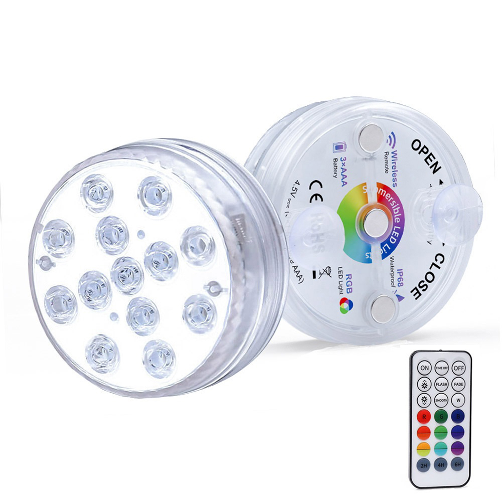 

13 LED Submersible Lights 16 Colors Changing Underwater Lights with Remote, 501 Original