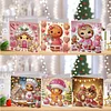 6PCS DIY Diamond Art Greeting Cards Xmas Gingerbread Man Congratulations Cards