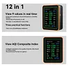 12 In 1 Air Quality Monitor PM2.5 PM10 CO CO2 TVOC HCHO AQI Tester for Indoor