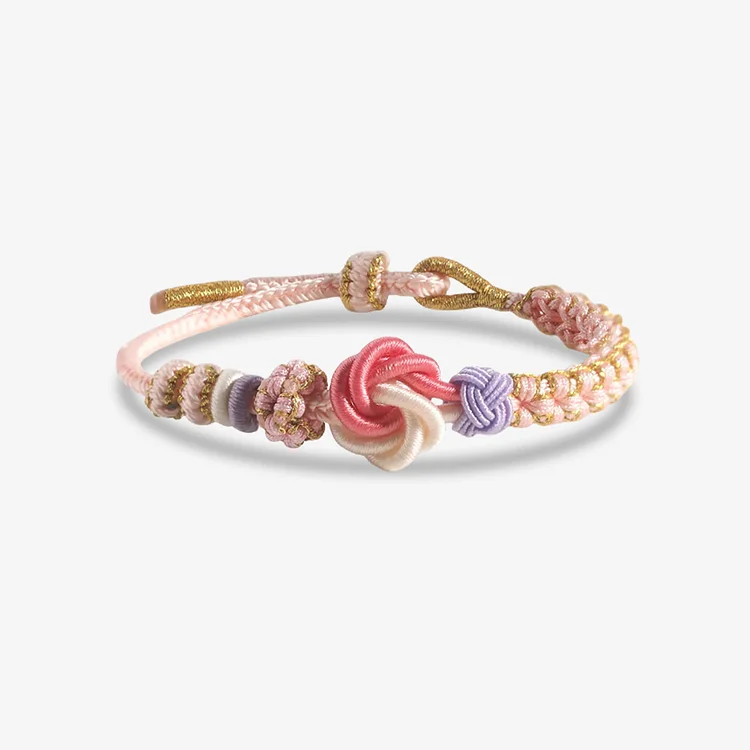 For Granddaughter - A LINK THAT CAN NEVER BE UNDONE Peach Blossom Knot Bracelet