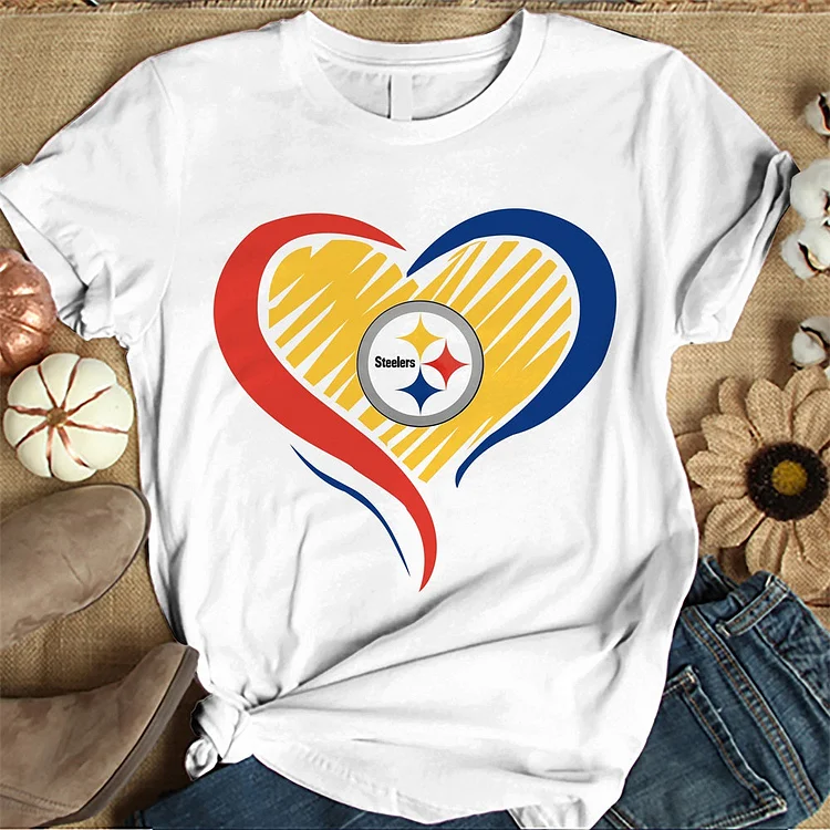 Pittsburgh Steelers Women's White Relaxed T-Shirt